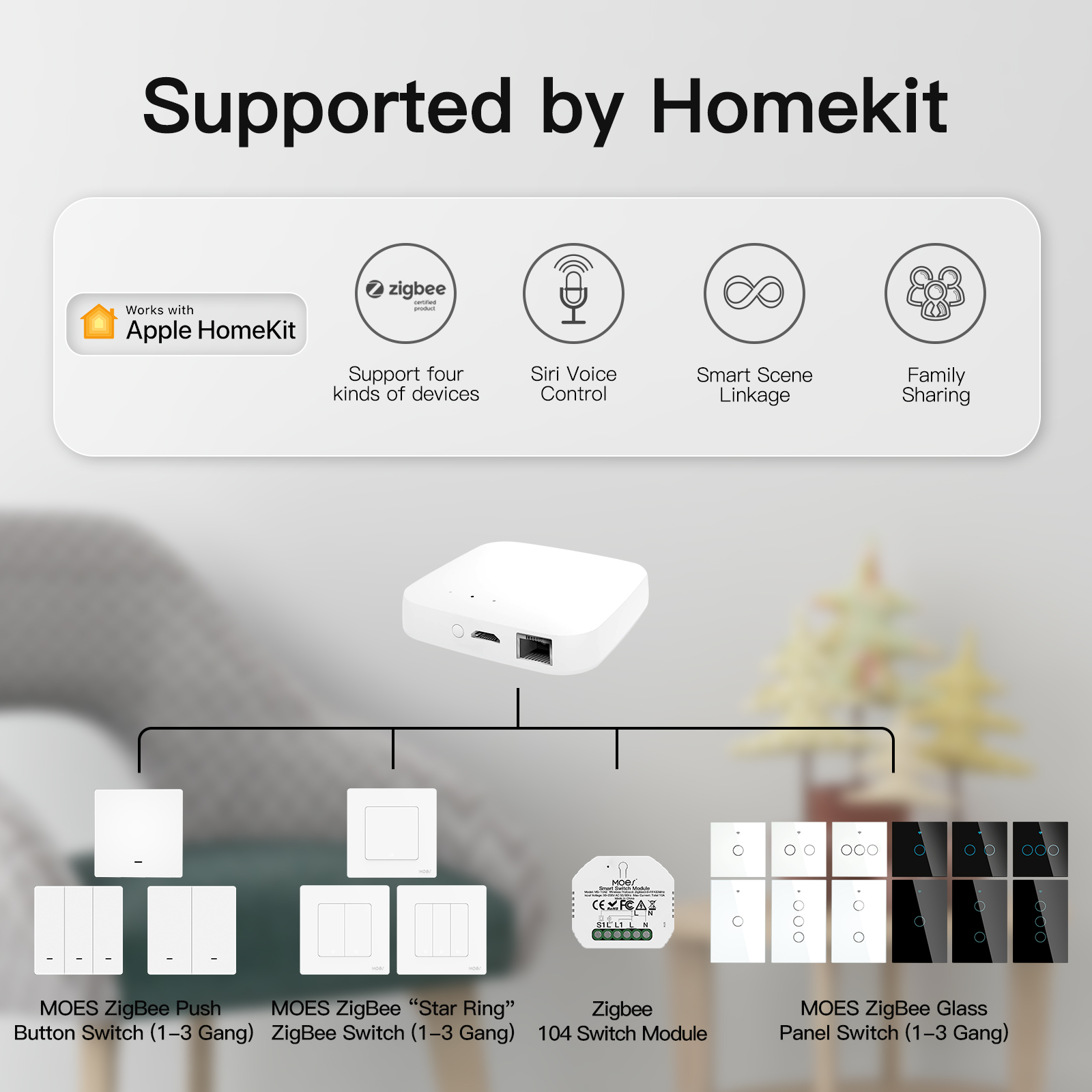 Homekit Gateway Tuya Smart Hub Zigbee 3.0 for homekit switch, module, sensor, etc