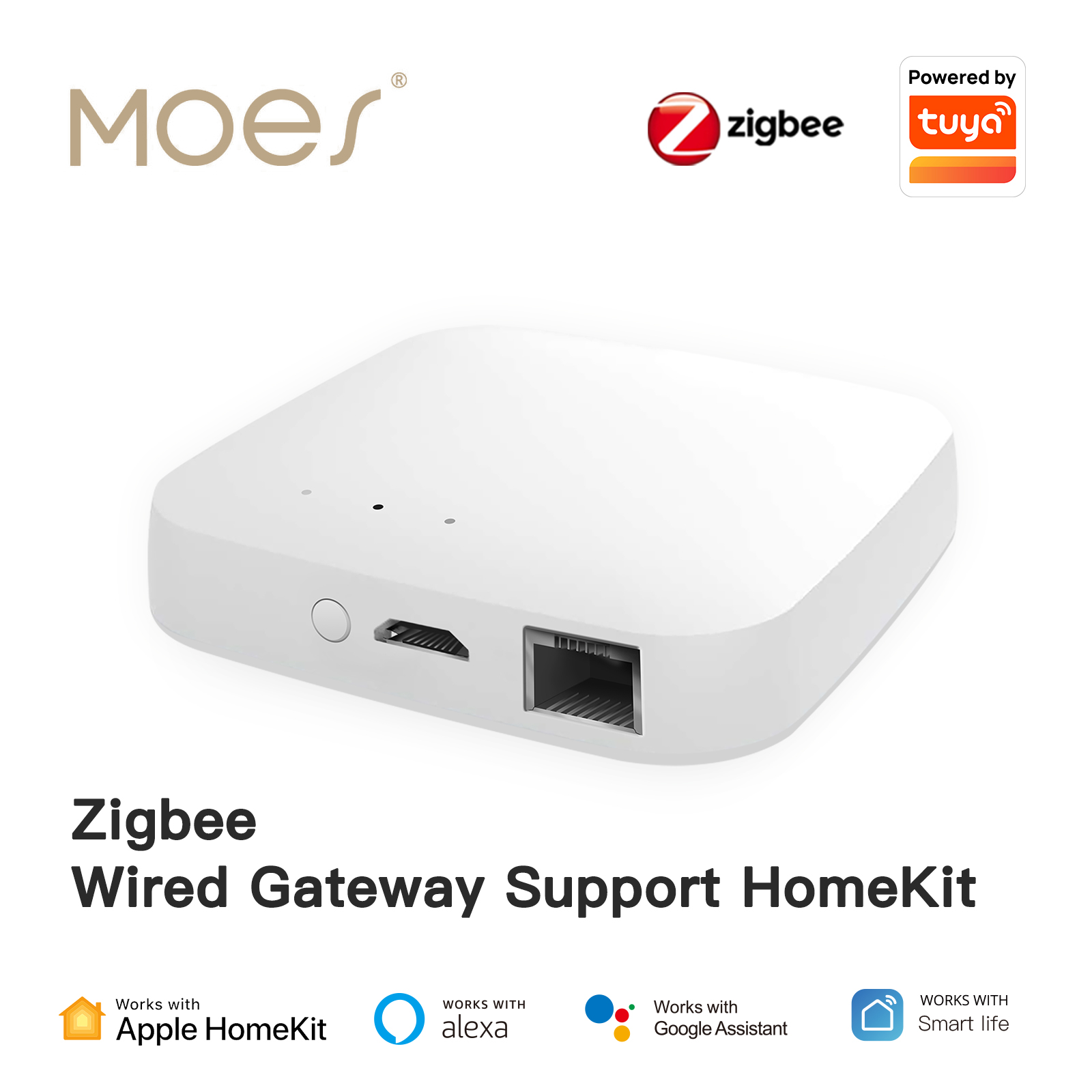 Support 128 Devices Wired Zigbee Hub Apple Homekit Hub Tuya Zigbee Gateway