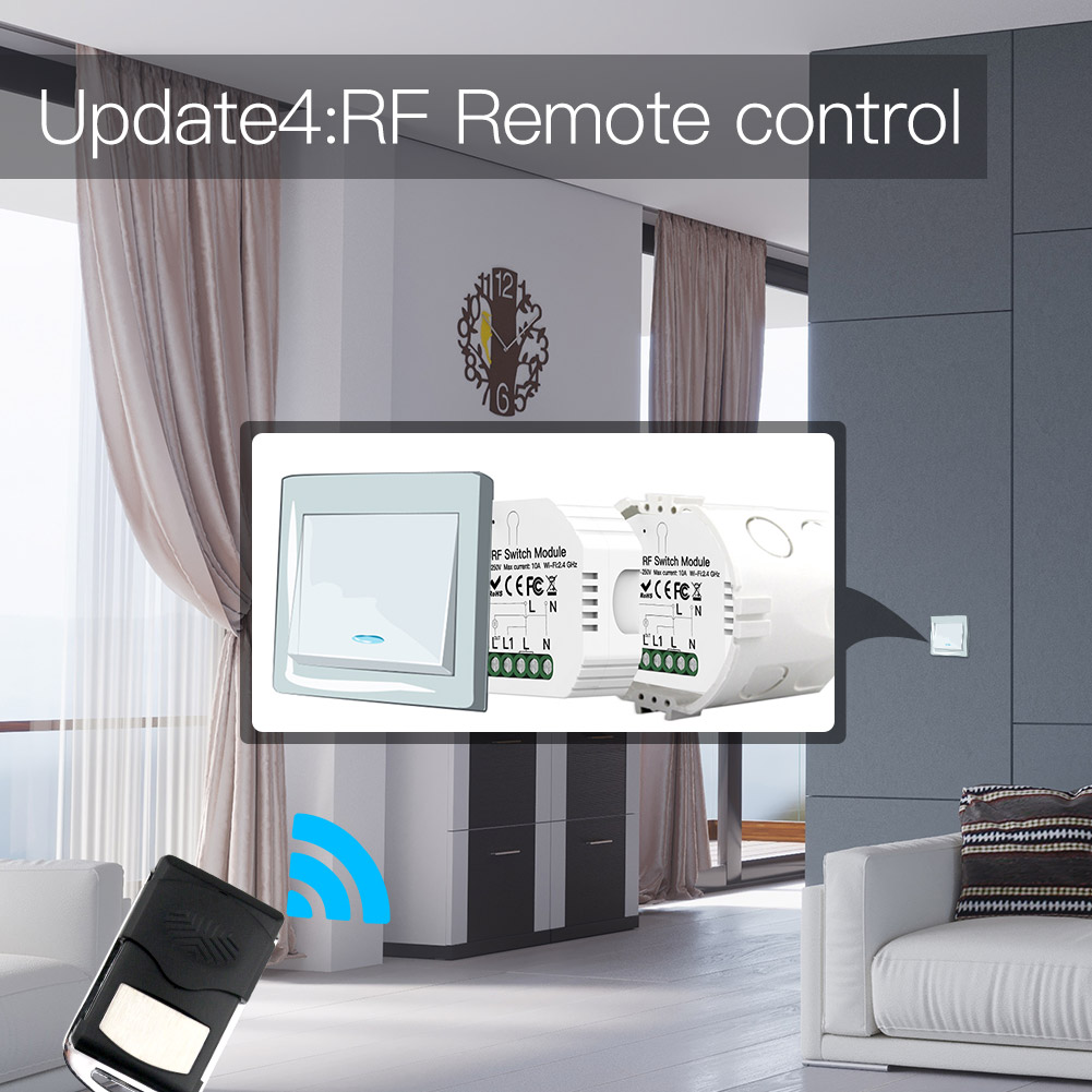 1 gang WiFi+RF433 Light Switch Module Mini Hidden Type