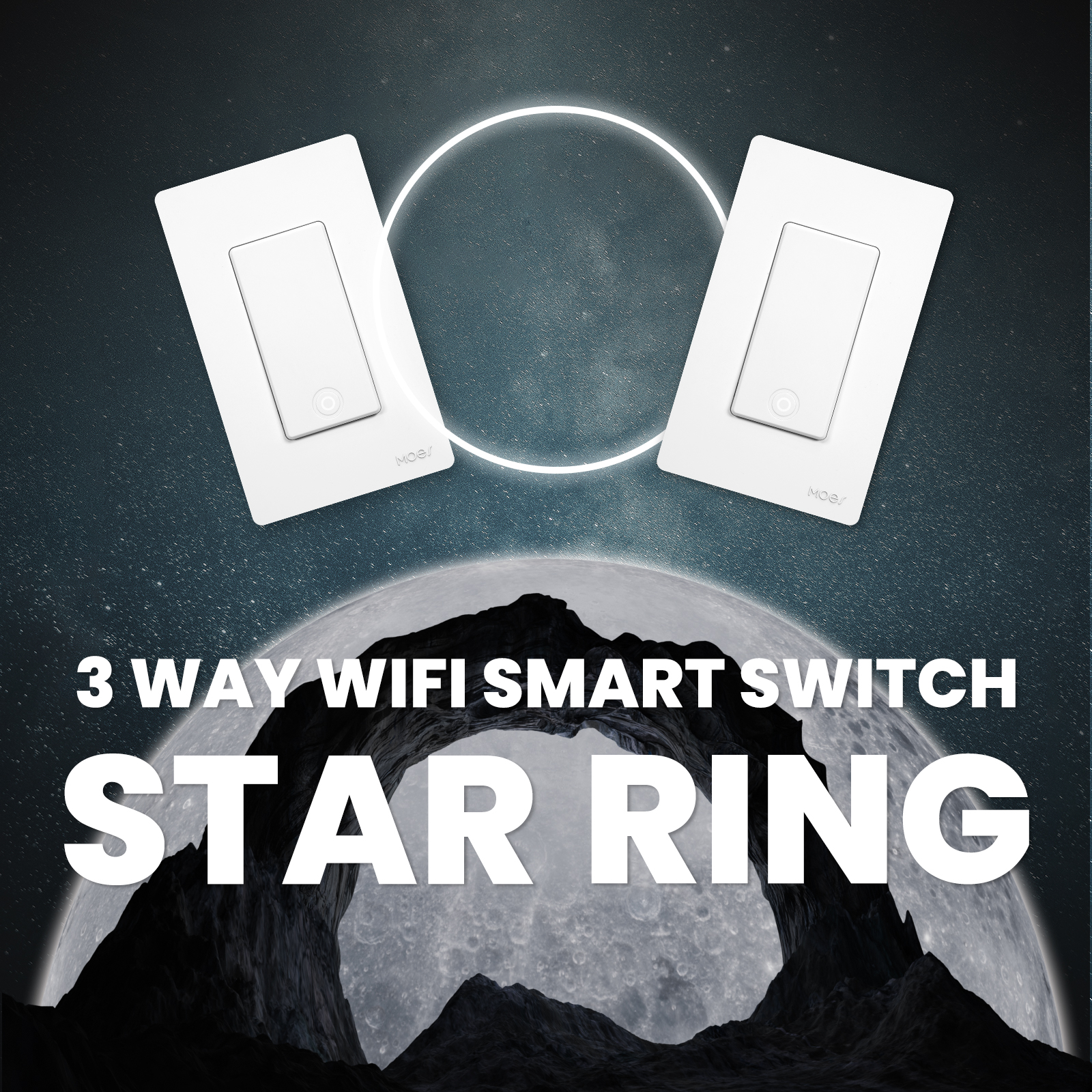 WiFi Smart Light Wall Switch Push Button 3 Way Single Pole